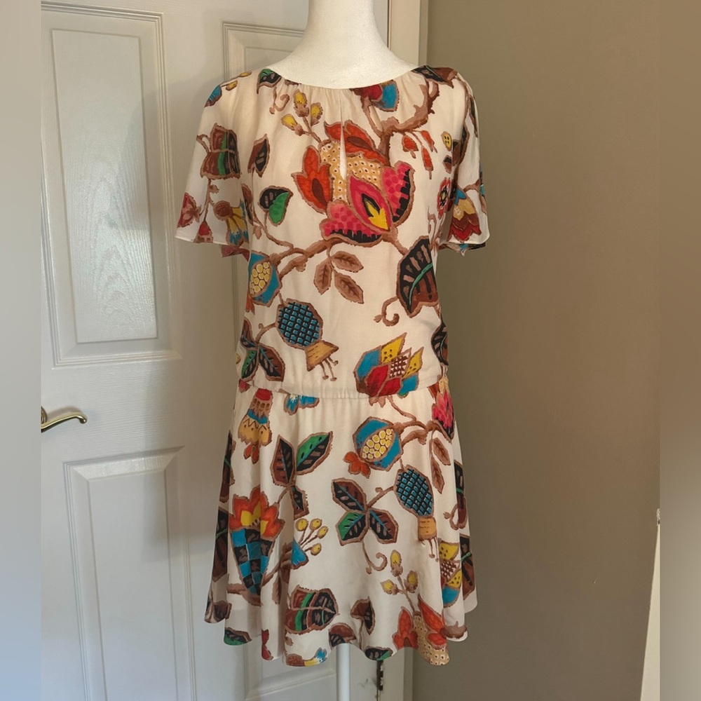Alice + Olivia Silk Flutter Sleeve/ Keyhole Dress- Size 2